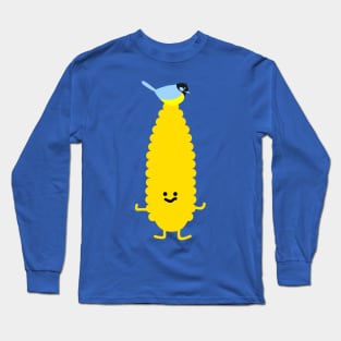 Funny corn with titmouse Long Sleeve T-Shirt